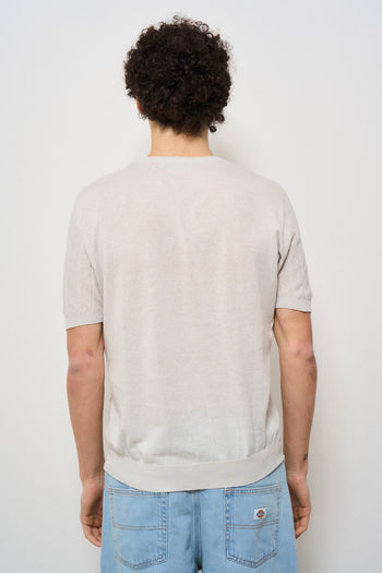 T-shirt uomo in maglia girocollo perla - 4