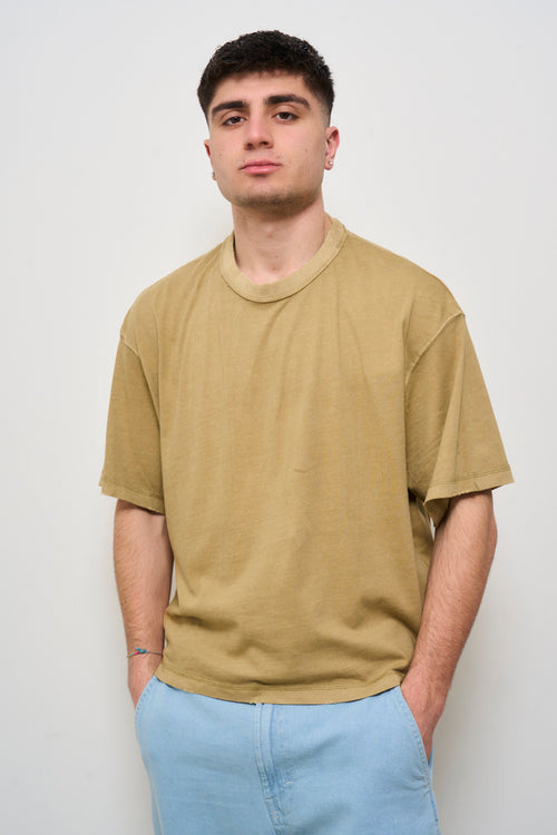 T-shirt uomo girocollo beige