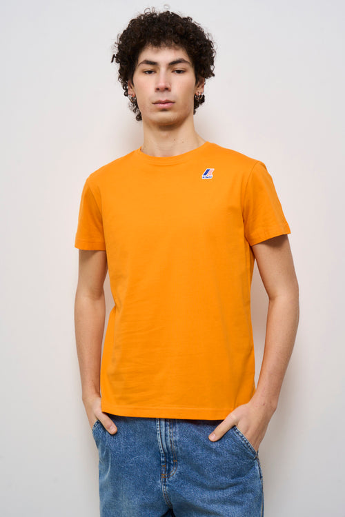 T-shirt uomo arancione con logo