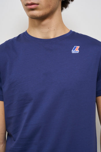 T-shirt uomo girocollo blu con logo - 3