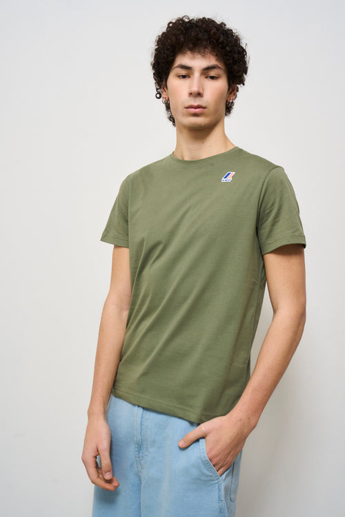 T-shirt uomo girocollo verde con logo - 2