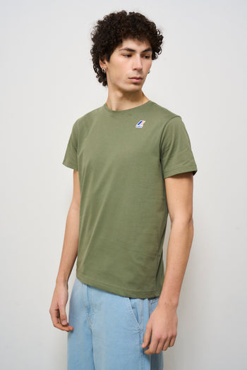 T-shirt uomo girocollo verde con logo - 4