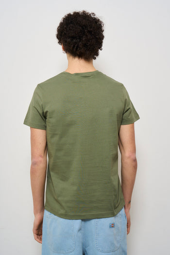 T-shirt uomo girocollo verde con logo - 5