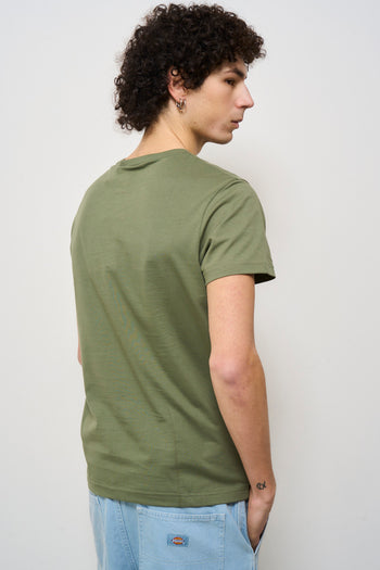 T-shirt uomo girocollo verde con logo - 6