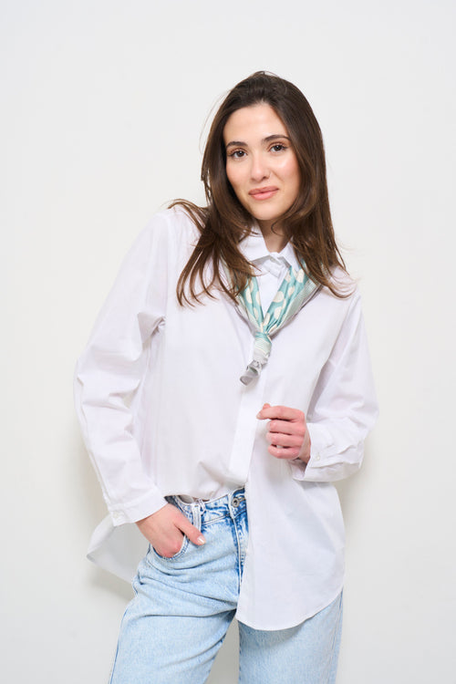 Camicia donna bianca con foulard