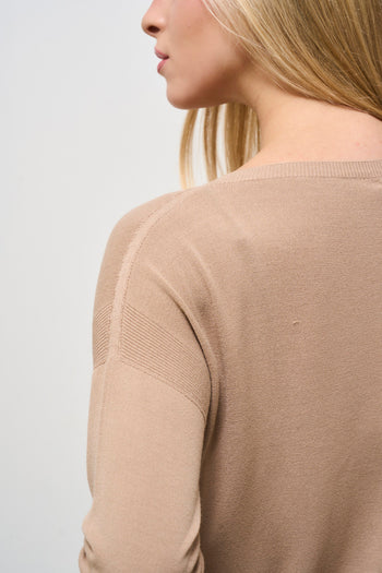 Maglia donna girocollo beige - 4