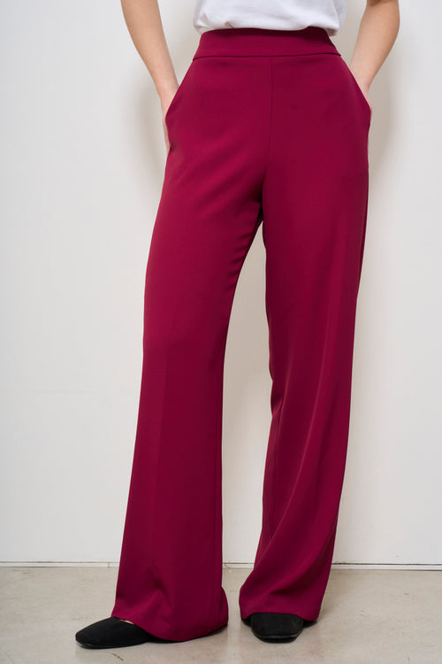 Pantalone donna a palazzo bordeaux - 2