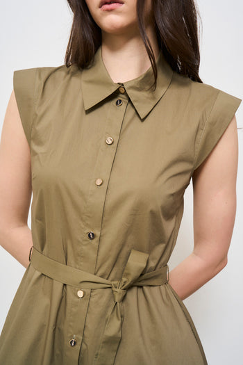 Abito donna verde militare chemisier - 6