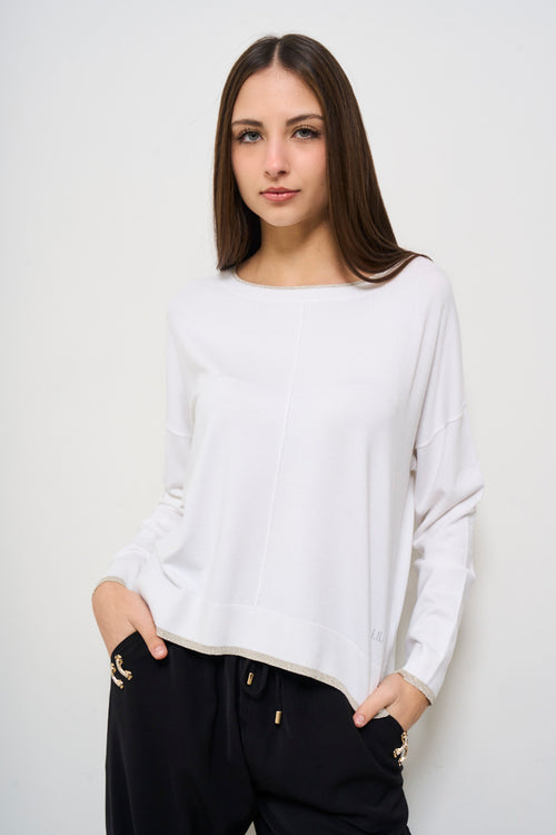 Maglia donna girocollo bianca