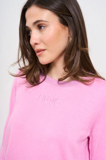 Maglia donna girocollo rosa - 3