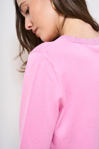 Maglia donna girocollo rosa - 5