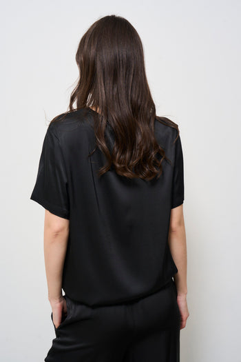 Blusa donna girocollo nera - 6