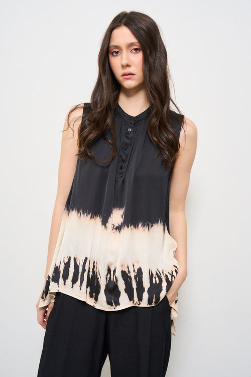 Blusa donna fantasia smanicata - 1