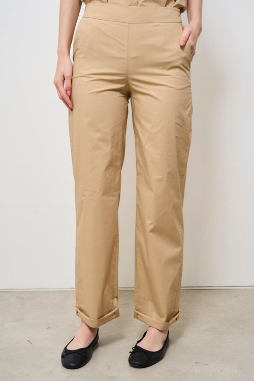 Pantalone donna beige dritto