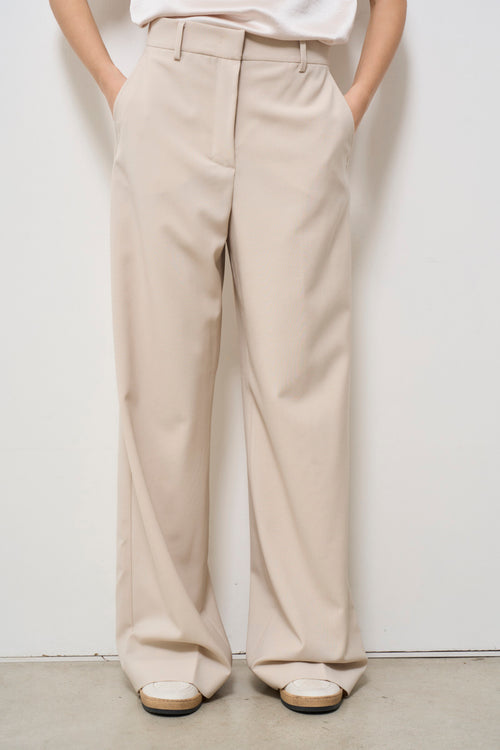 Pantalone donna sabbia wide-leg