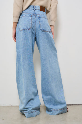 Jeans donna over in denim chiaro - 4