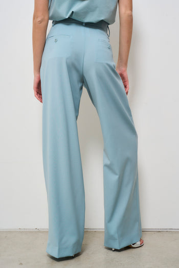 Pantalone donna celeste a palazzo - 5