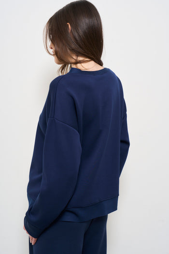 Felpa donna blu oversize - 4