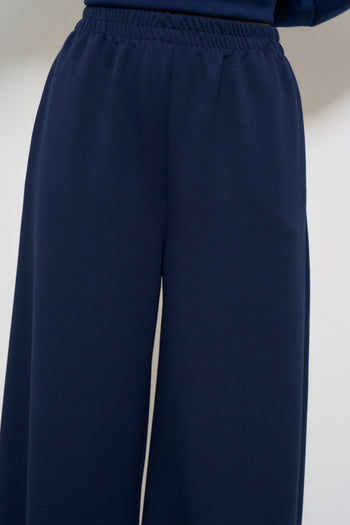 Pantalone donna blu palazzo - 5