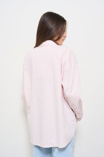 Camicia donna rosa a righe - 4