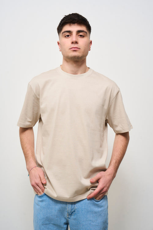 T-shirt uomo girocollo beige