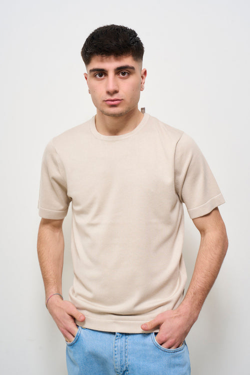 T-shirt uomo girocollo beige