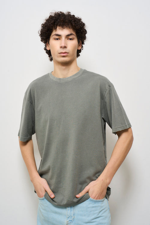 T-shirt uomo girocollo verde salvia