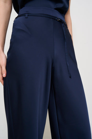 Pantalone donna a palazzo blu notte - 6