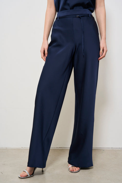 Pantalone donna a palazzo blu notte