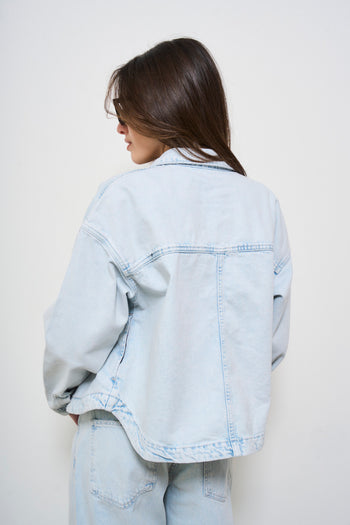 Giubbotto donna in denim chiaro - 4