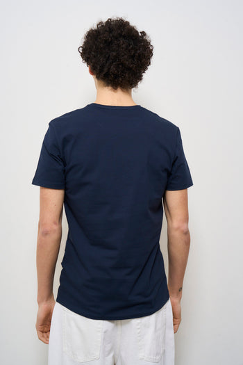 T-shirt uomo girocollo blu - 4