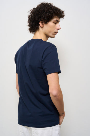 T-shirt uomo girocollo blu - 5