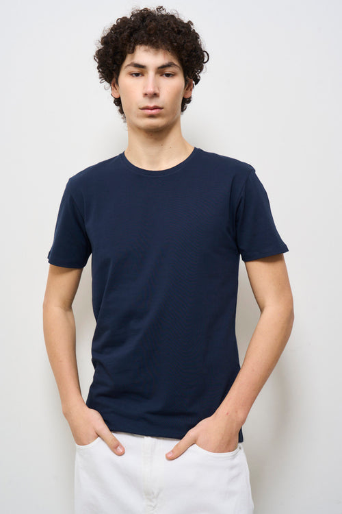 T-shirt uomo girocollo blu