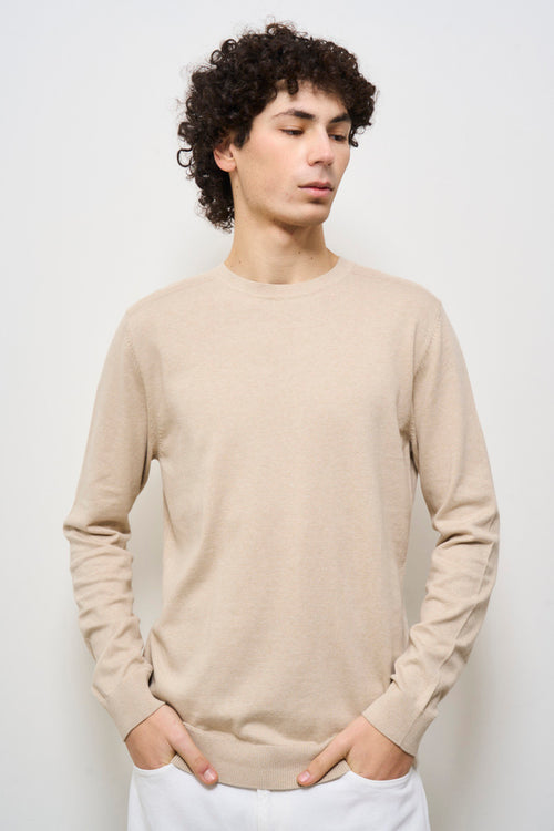 Maglia uomo girocollo beige - 2