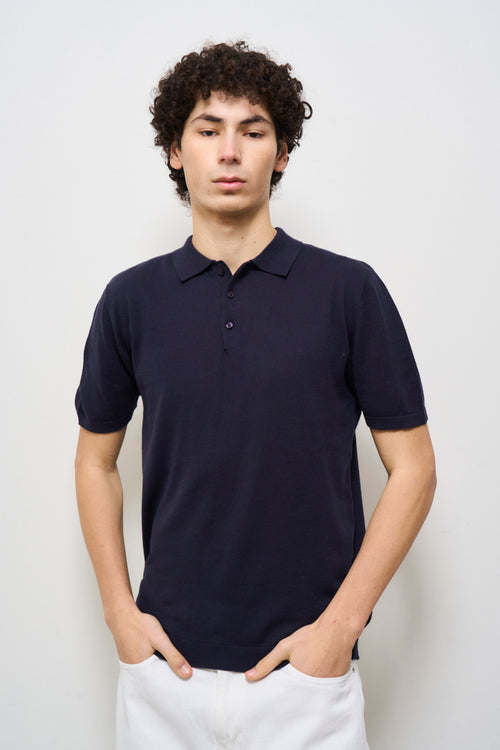 Polo uomo girocollo blu