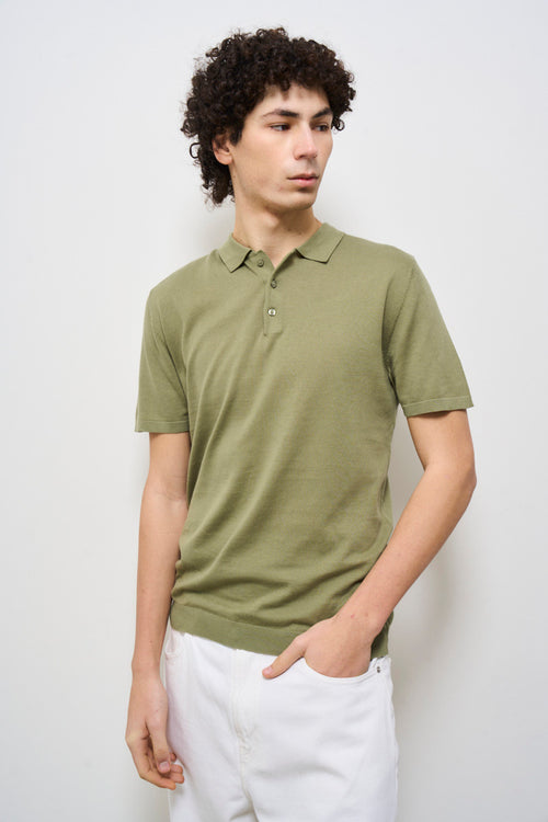 Polo uomo girocollo verde oliva