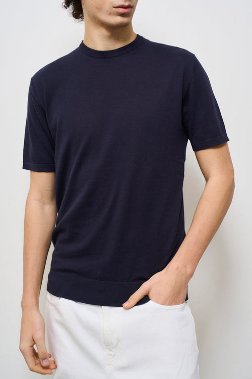 T-shirt uomo in maglia blu