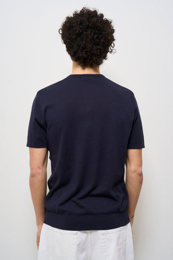 T-shirt uomo in maglia blu - 4