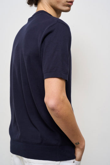 T-shirt uomo in maglia blu - 5