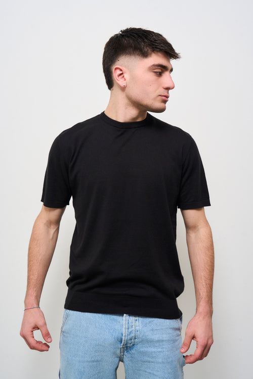 T-shirt uomo in maglia nera - 2