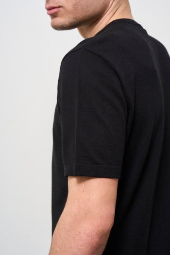 T-shirt uomo in maglia nera - 5