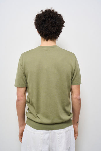 T-shirt uomo girocollo verde oliva - 4