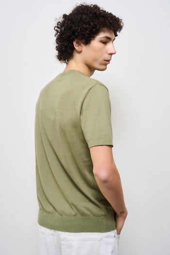 T-shirt uomo girocollo verde oliva - 5