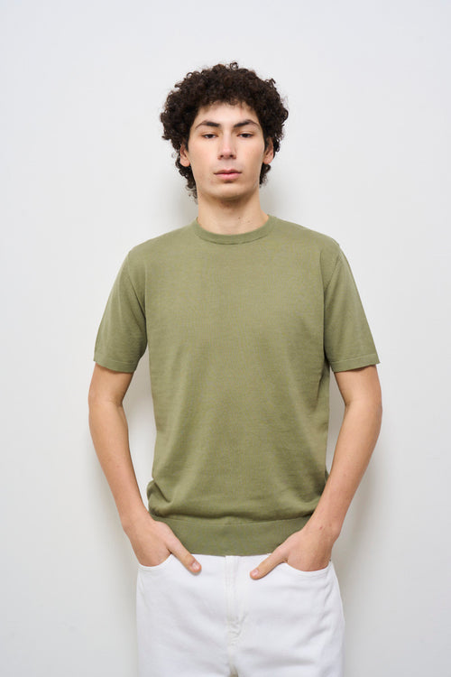 T-shirt uomo girocollo verde oliva