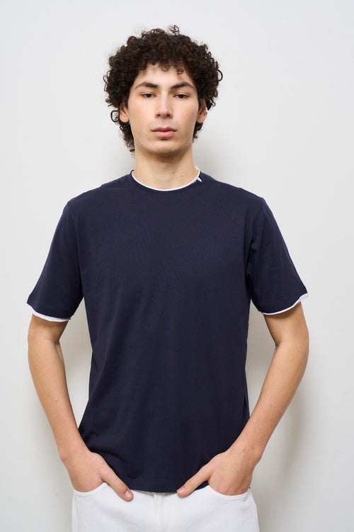 T-shirt uomo girocollo blu