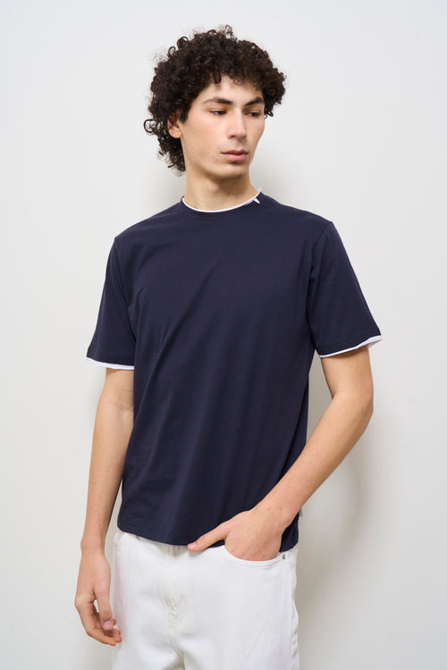 T-shirt uomo girocollo blu - 2