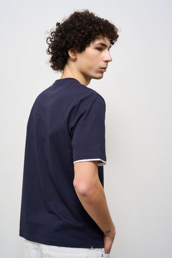 T-shirt uomo girocollo blu - 5