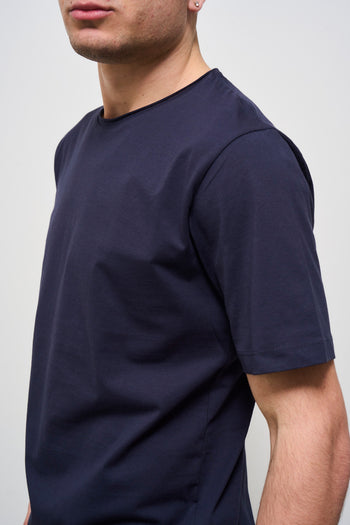 T-shirt uomo girocollo blu - 3