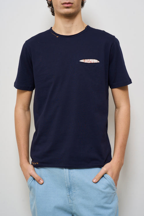 T-shirt uomo girocollo blu