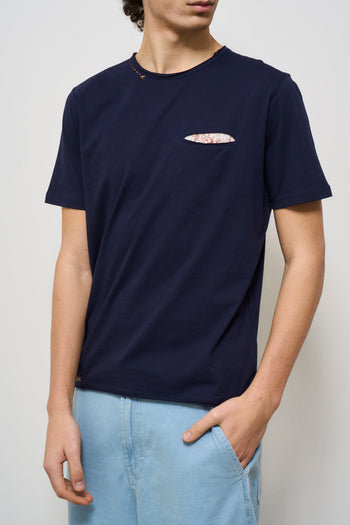 T-shirt uomo girocollo blu - 3